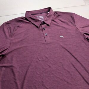 Tommy Bahama IslandZone Mens XXXL Polo Shirt Burgundy Heather Mesh Golf Top